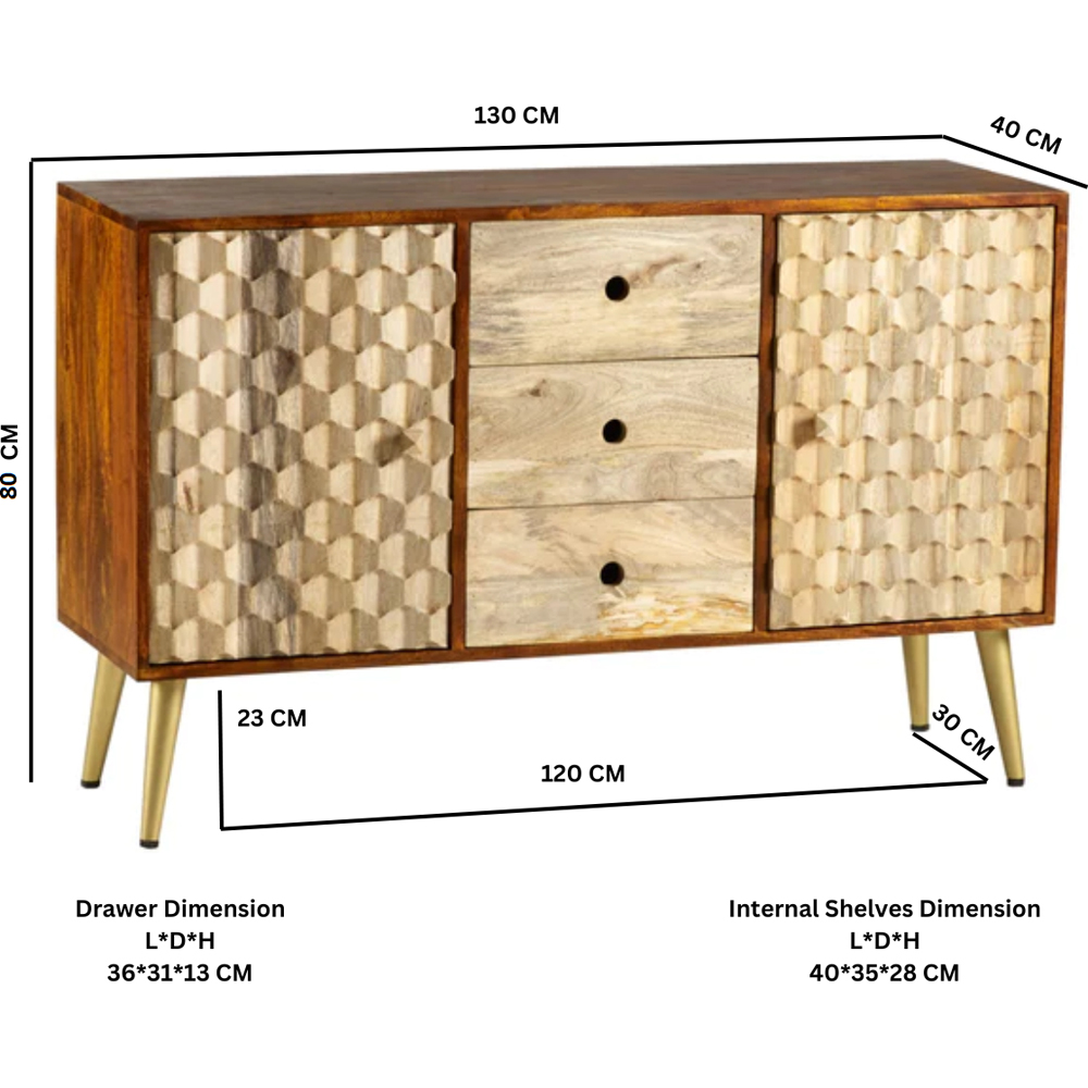 Brooklyn Cotati 2 Door 3 Drawer Large Sideboard Image 8