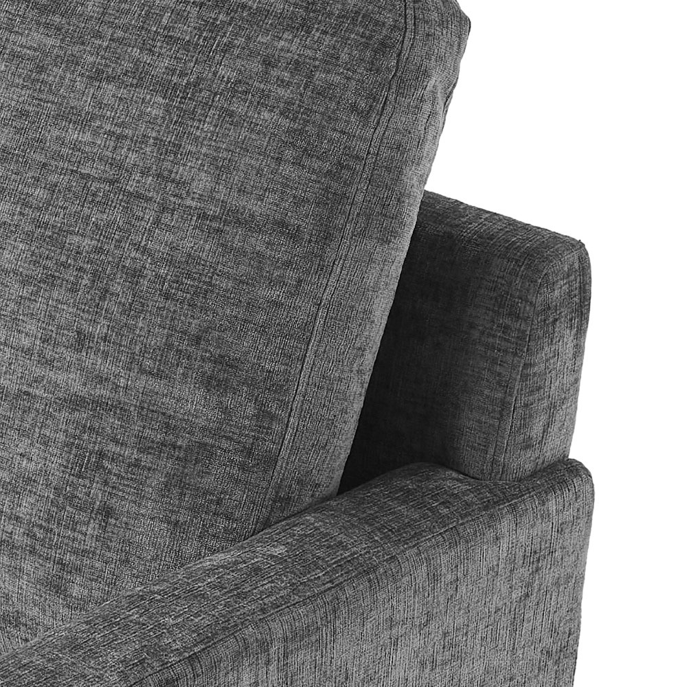 Living and Home Grey Chenille Swivel Lounge Chair Sofa Image 6
