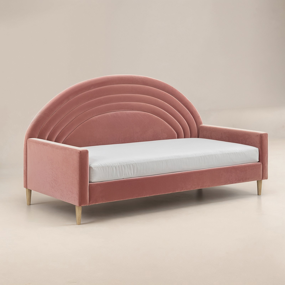 Flair Noa Pink Velvet Rainbow Day Bed Image 2