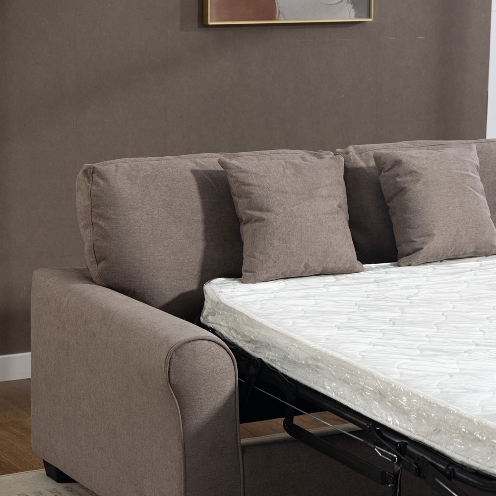 Artemis Home Lewiston 2 Seater Brown Fabric Sofa Bed Image 3