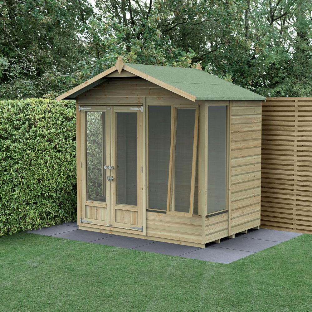 Forest Garden Beckwood 7 x 5ft Single Front Opening Shiplap Apex Summerhouse Image 6