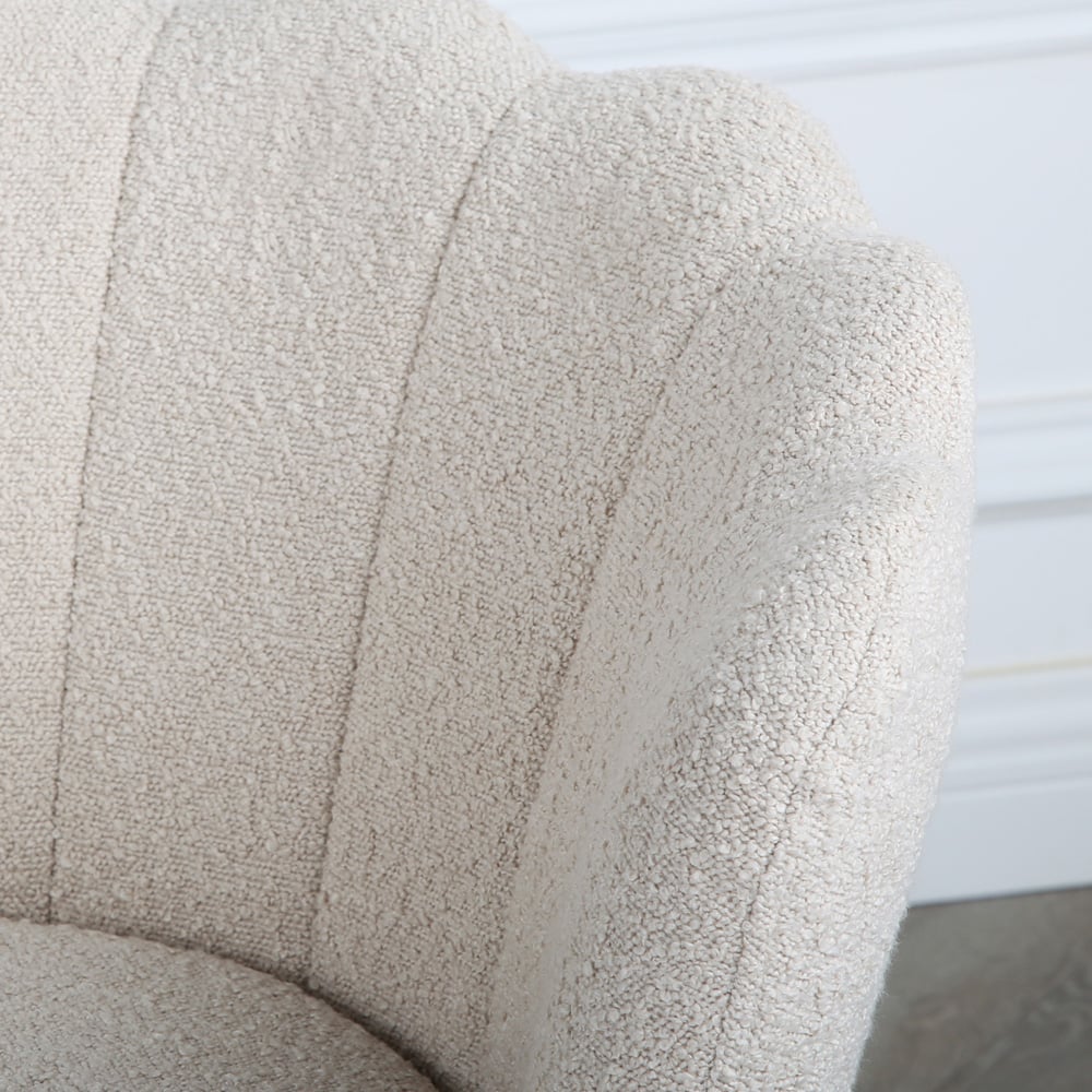 Flora Cream Boucle Accent Chair with Black Legs Image 5