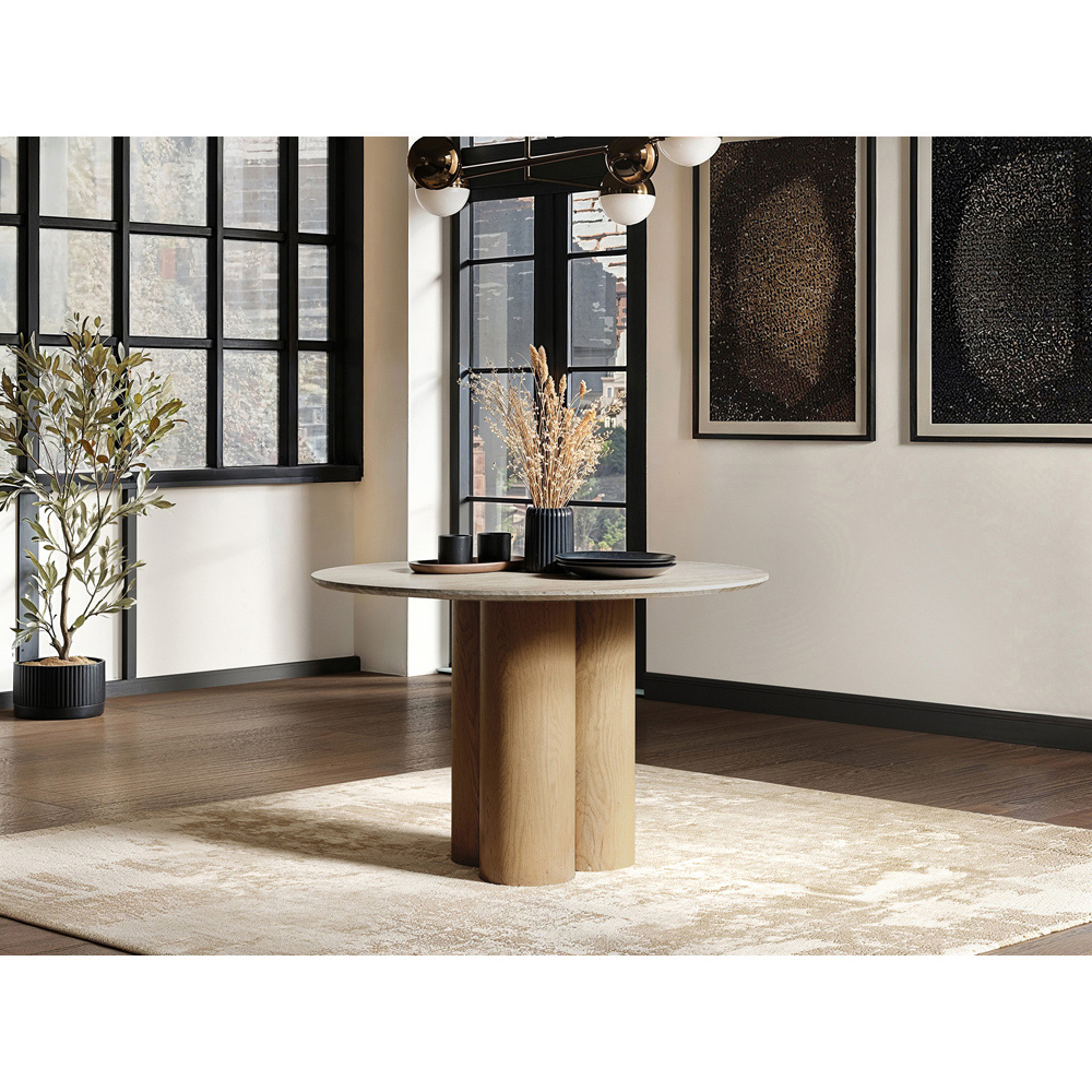 SOLACE+CO Deko 4 Seater Oak Sintered Stone Dining Table Image 4