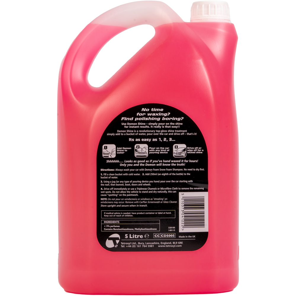 CarPlan Demon Shine Pour On Waterless Car Paint Gloss Enhancer 5L Image 2