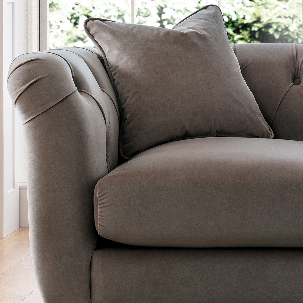 2 Seater Mushroom Velvet Sofa Image 2