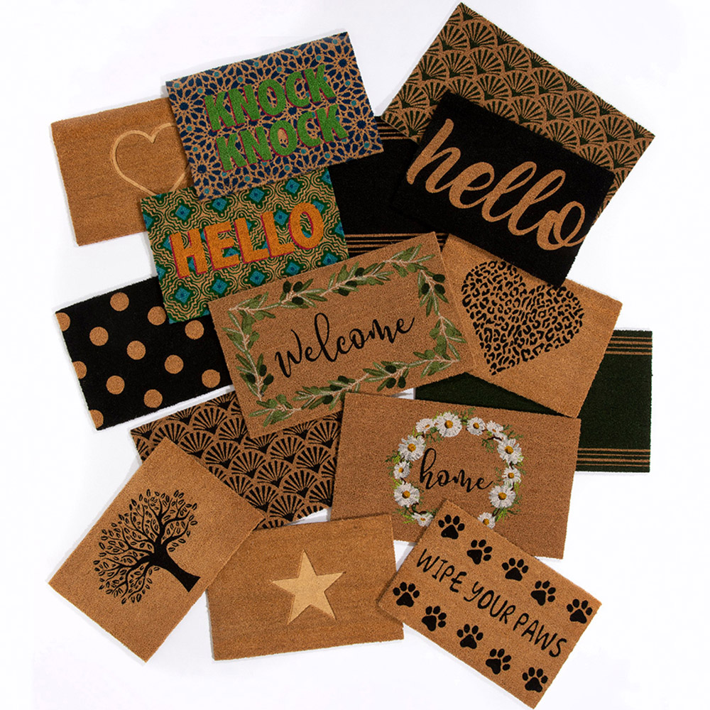 Eselle Astley Star Embossed Natural Coir Door Mat 40 x 60cm Image 7