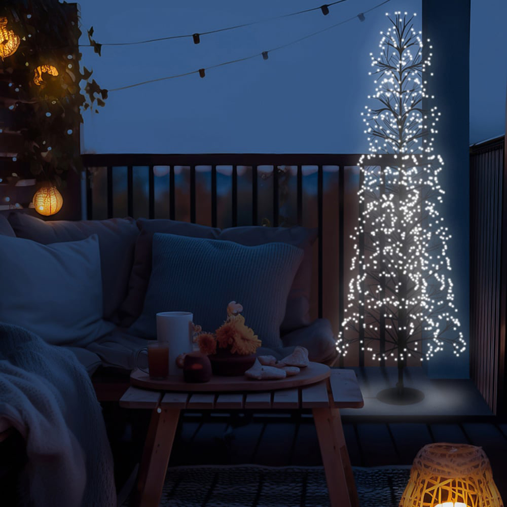 Xmas Haus 2000 Warm White Micro LED Black Firework Tree 5ft Image 5