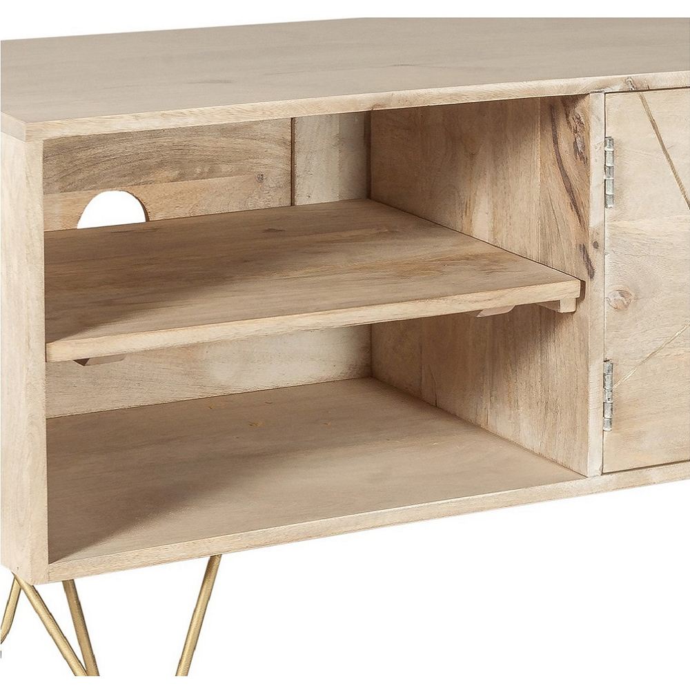 Brooklyn Huyen 2 Door 2 Shelf Light Gold Plasma TV Unit Image 6