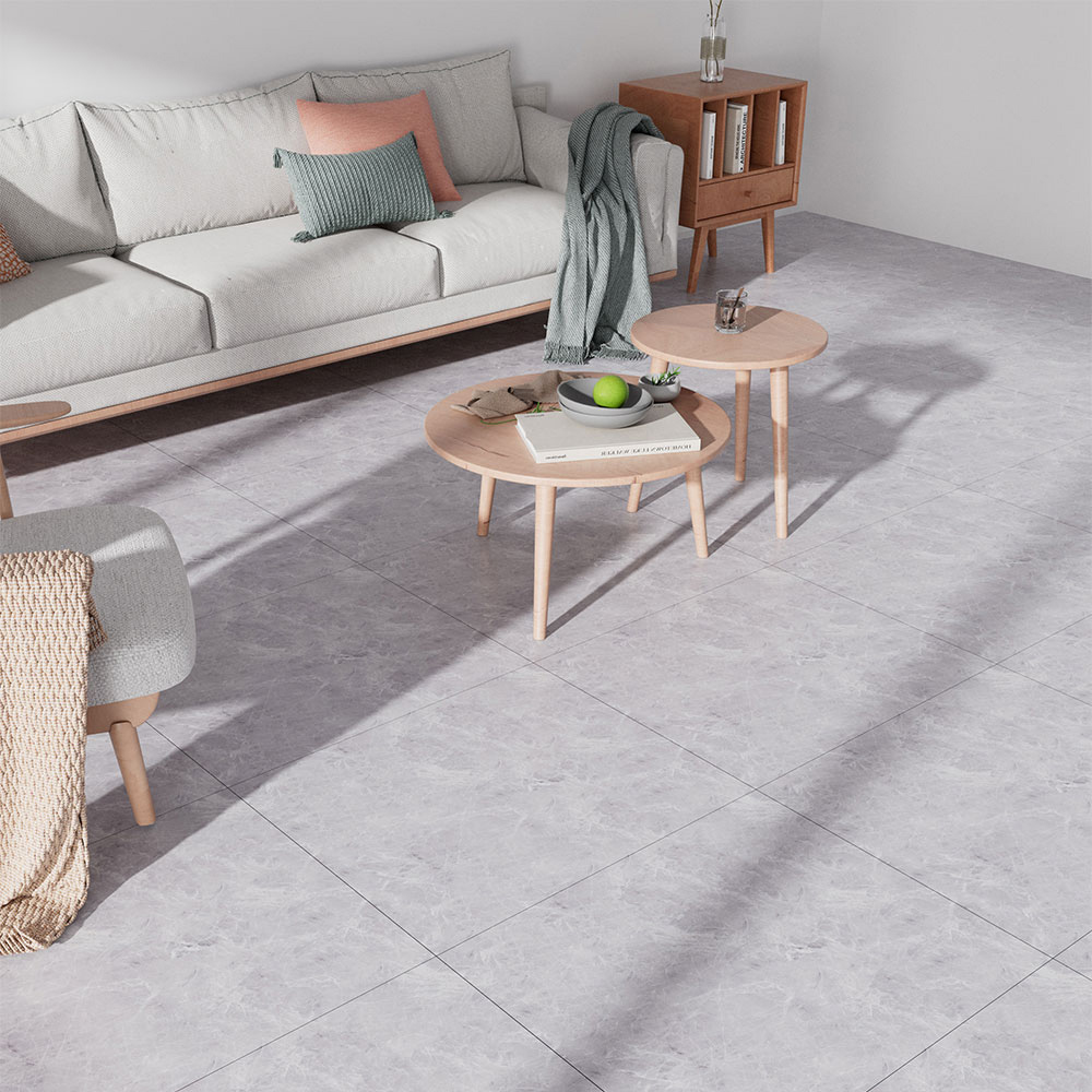 Living and Home Grey Cloud Marble Texture PVC Floor Tile 24 Pack Image 3