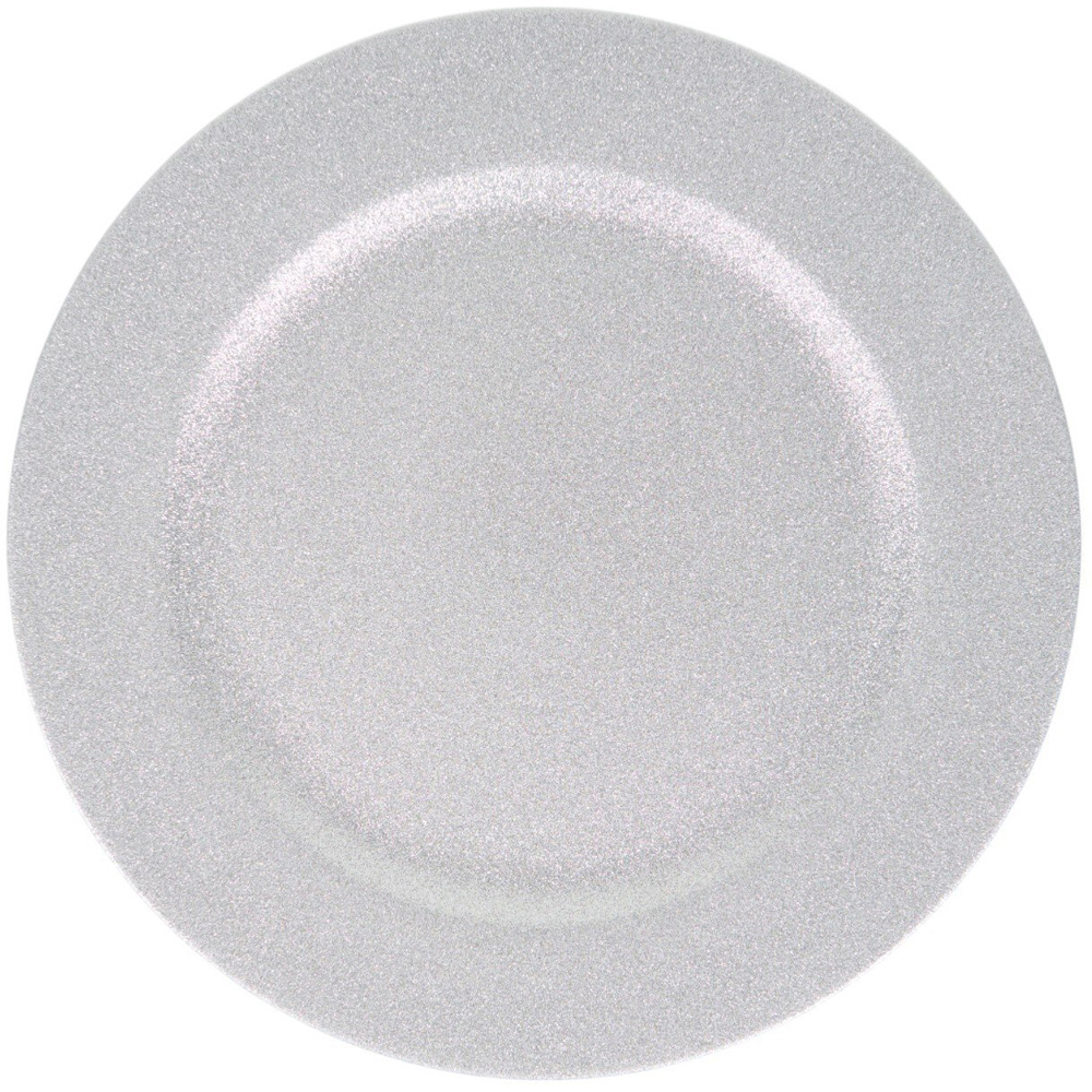 Gold or Silver Glitter Charger Plate Image 3
