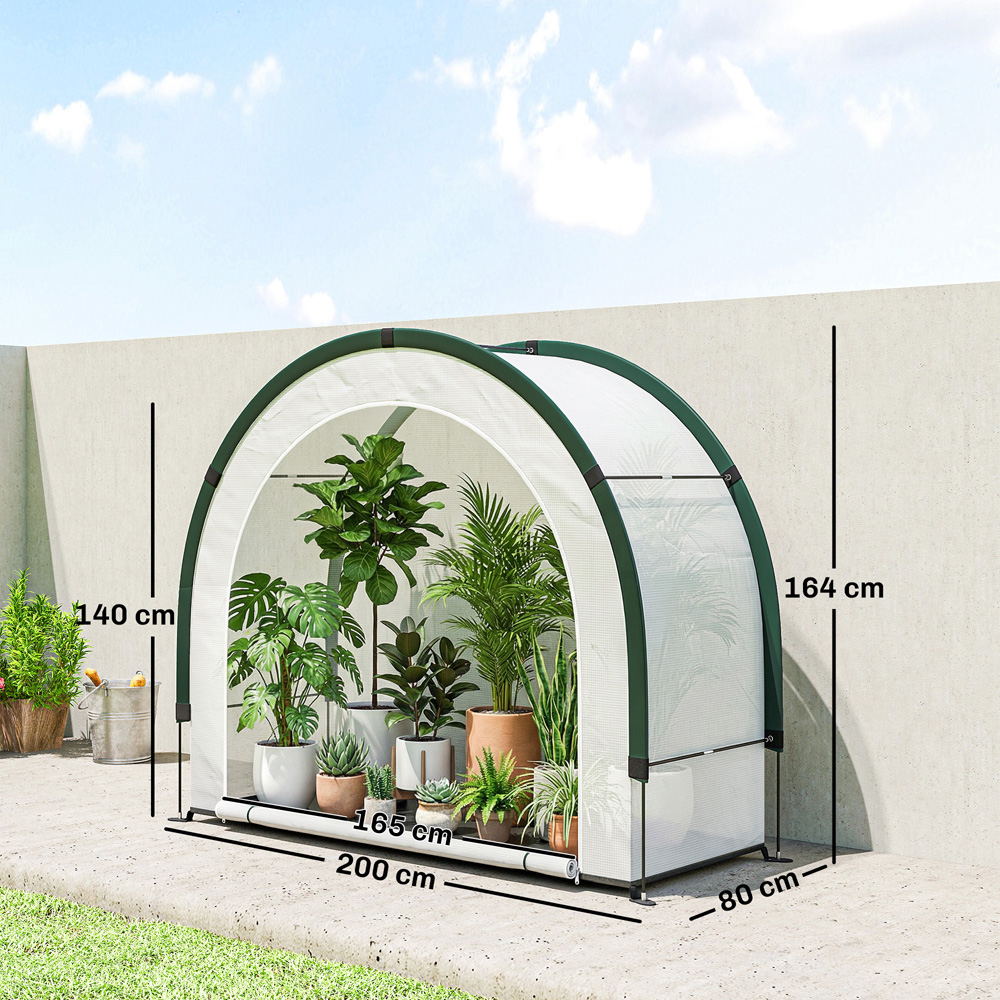 Outsunny Green Foldable 6.5 x 2.6ft Mini Greenhouse with PE Base Image 9