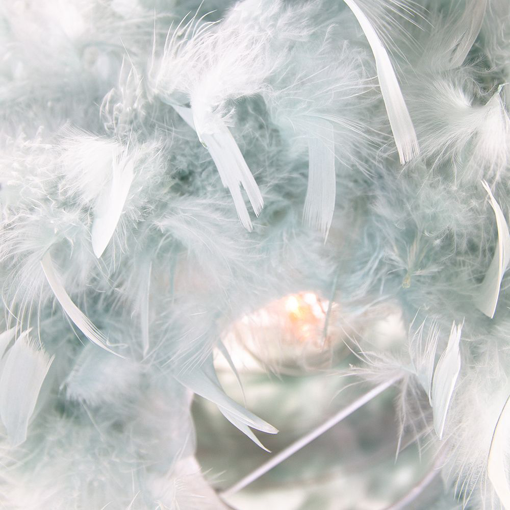 Happy Homewares Small Duck Egg Feather Decorated Pendant Shade Image 3