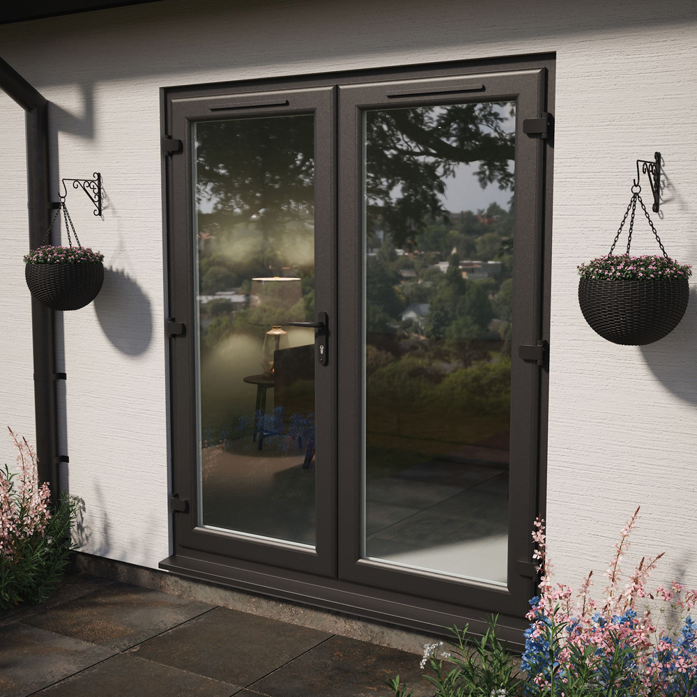 Crystal Black and White LH Master Clear Glass uPVC Triple Glazed French Door 1790 x 2055mm Image 2
