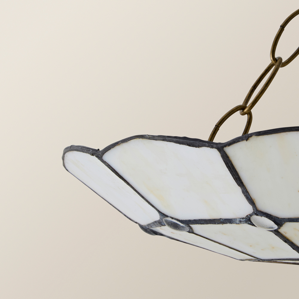 ValueLights Cortez Tiffany Style Traditional Cream Pendant Light Shade Image 4