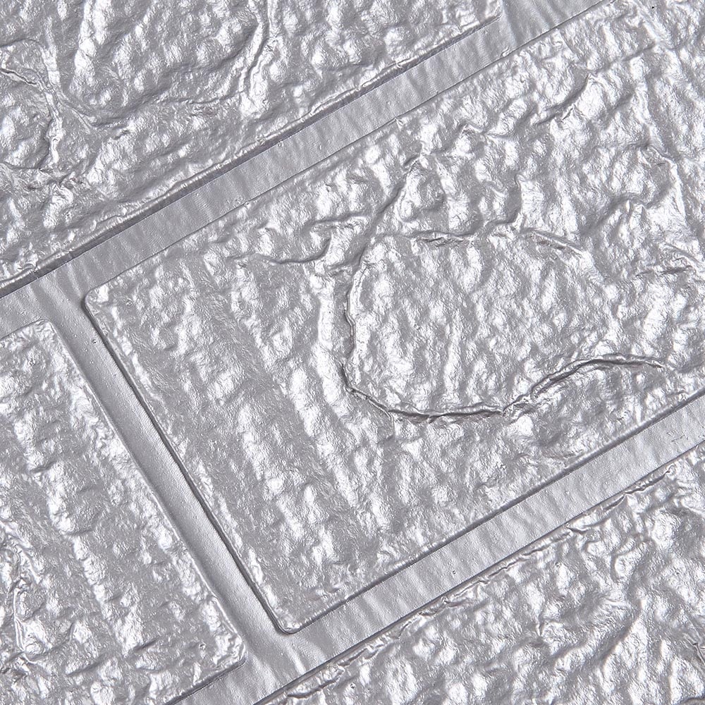 Living and Home 3D Brick Texture Silver Grey Wall Sticker 15 Pack Image 5