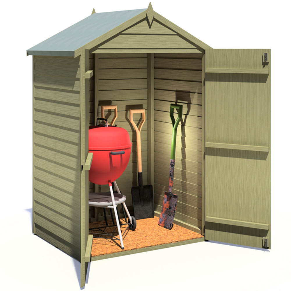 Shire 4 x 3ft Pressure Treated Overlap Garden Shed Image 5