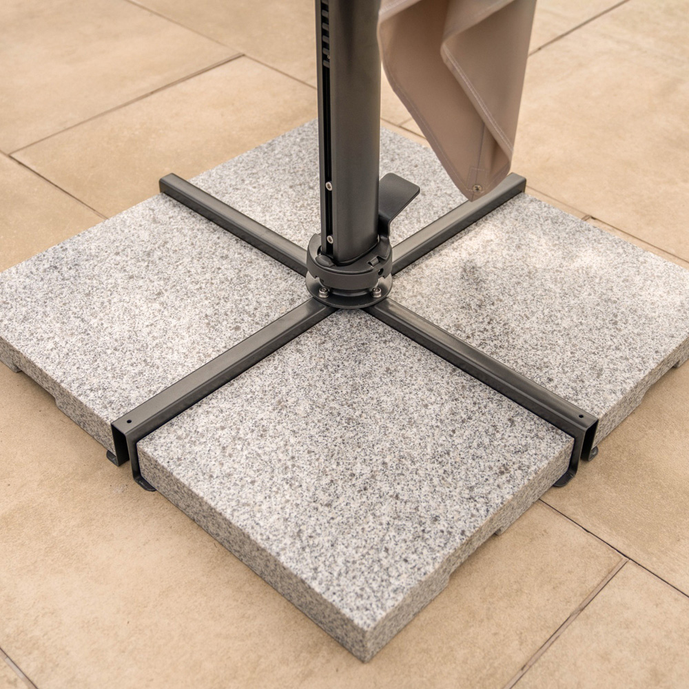 Kettler Luna Slate and Grey Cantilever Square Parasol with Granite Base and Night Cover 3 x 3m Image 5