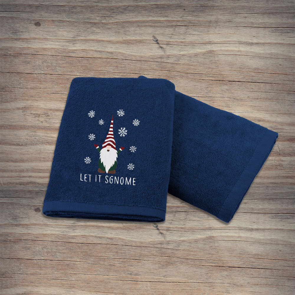 Noel Square Xmas Gonks Navy Hand Towel 2 Pack Image 5