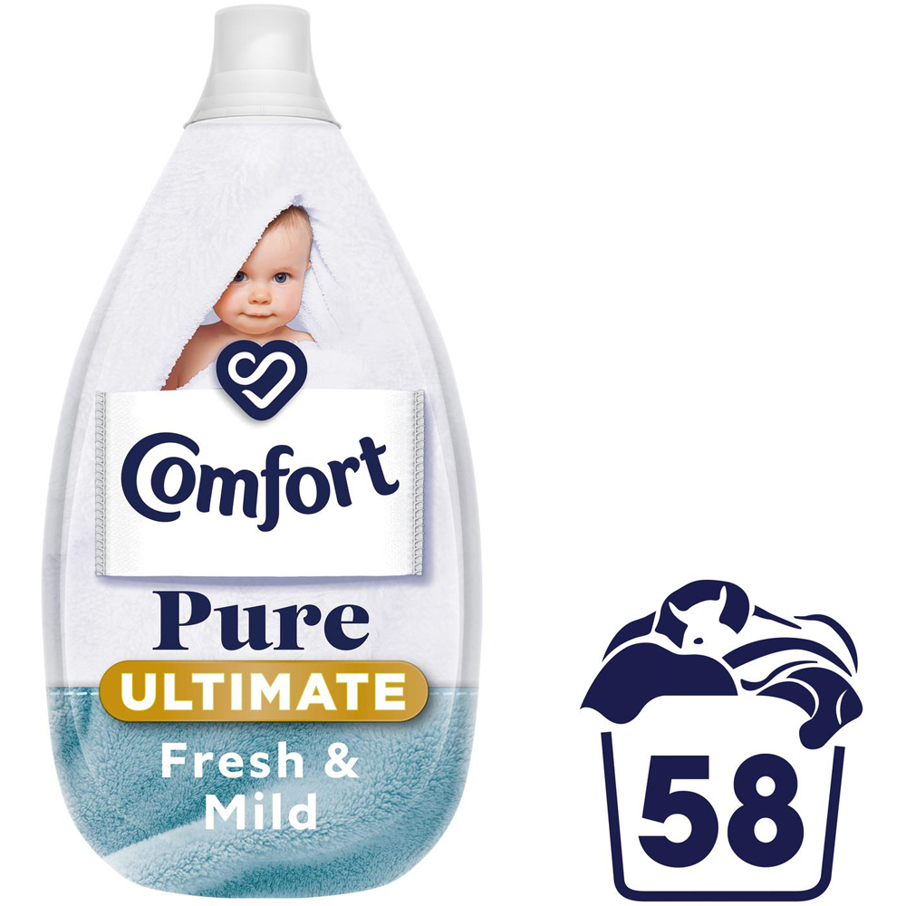 Comfort Pure Ultimate Fresh and Mild Ultra Concentrated Fabric Conditioner 58 Washes 870ml 6 Pack Image 3