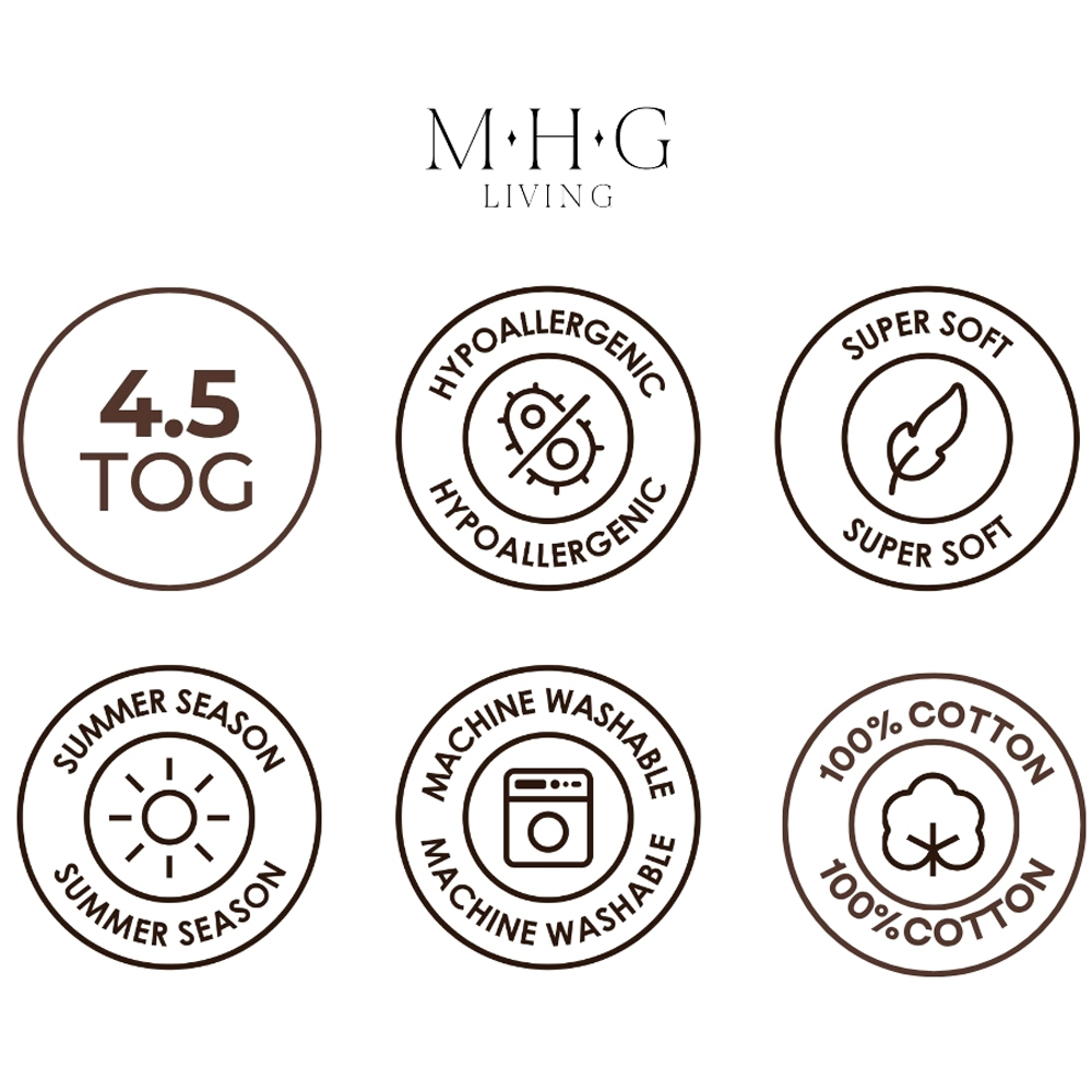 MHG Living King Size White Spring Summer Cotton Duvet 4.5 Tog Image 8