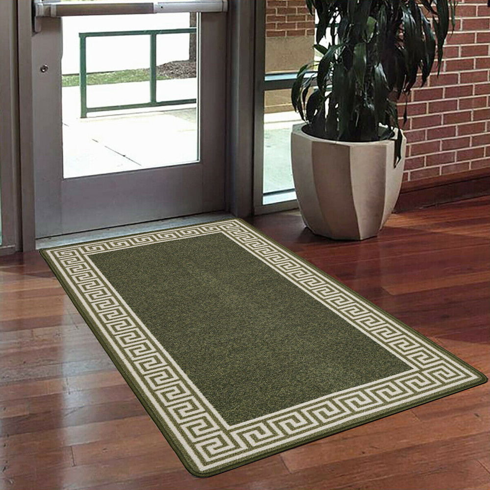 Smart Living Greekey Green and Cream Gel Back Non-Slip Door Mat 67 x 120cm Image 4