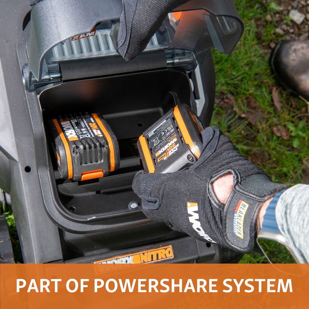 Worx WG737E 2-in-1 40V Hand Propelled 37cm Cordless Brushless Lawn Mower with 4.0Ah Battery Image 6