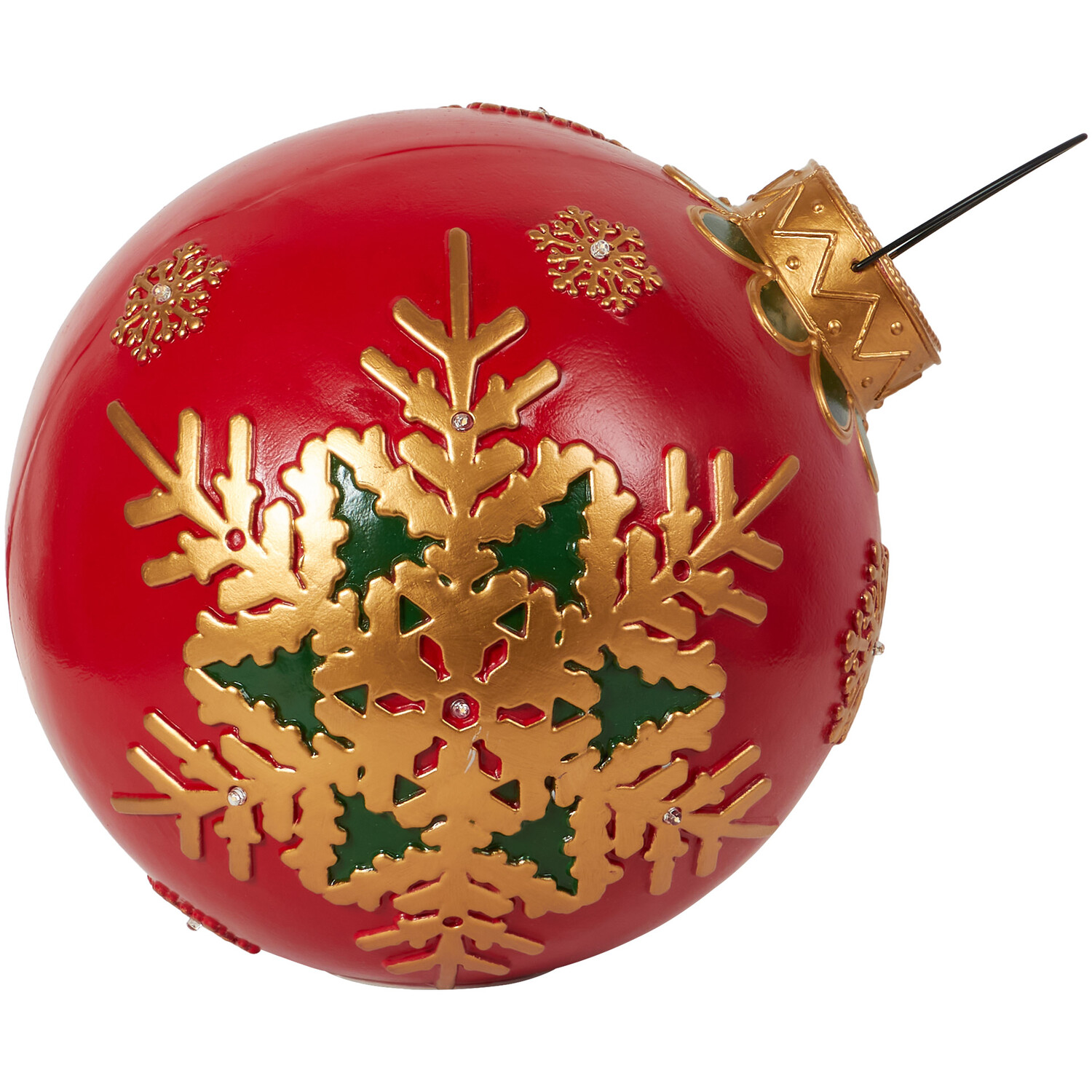 LED Snowflake Bauble Ornament - Red Image 1