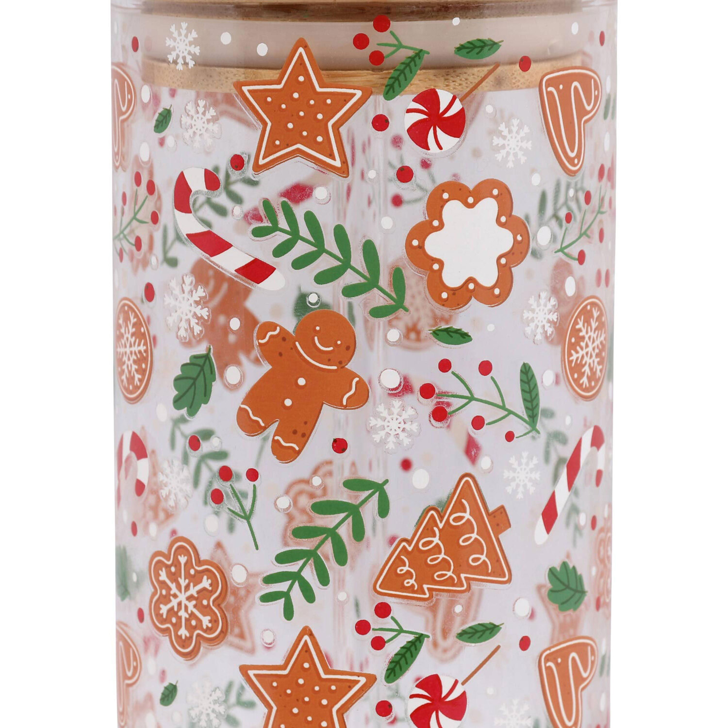 Christmas Drinking Jar with Straw - Brown Image 3