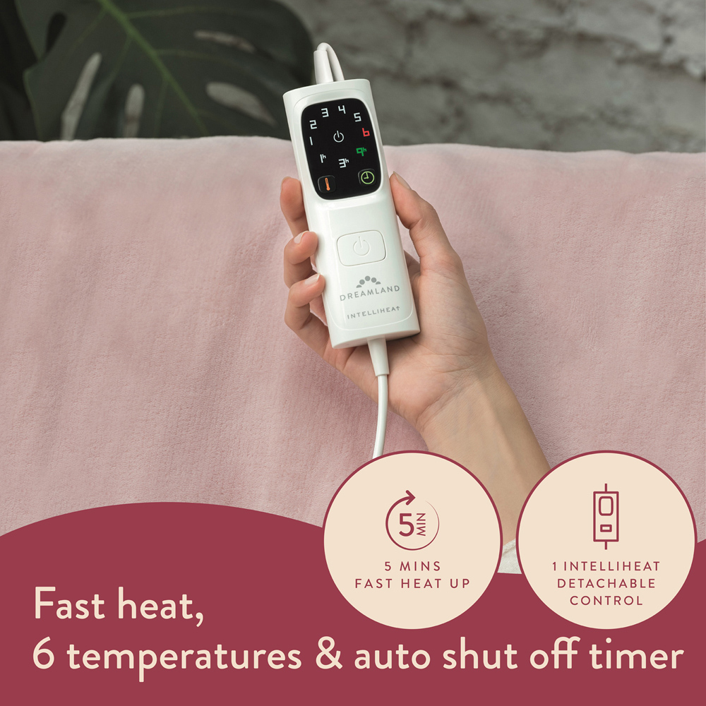 Dreamland Snuggle Up Pink Velvet Heated Throw 120 x 160cm Image 6