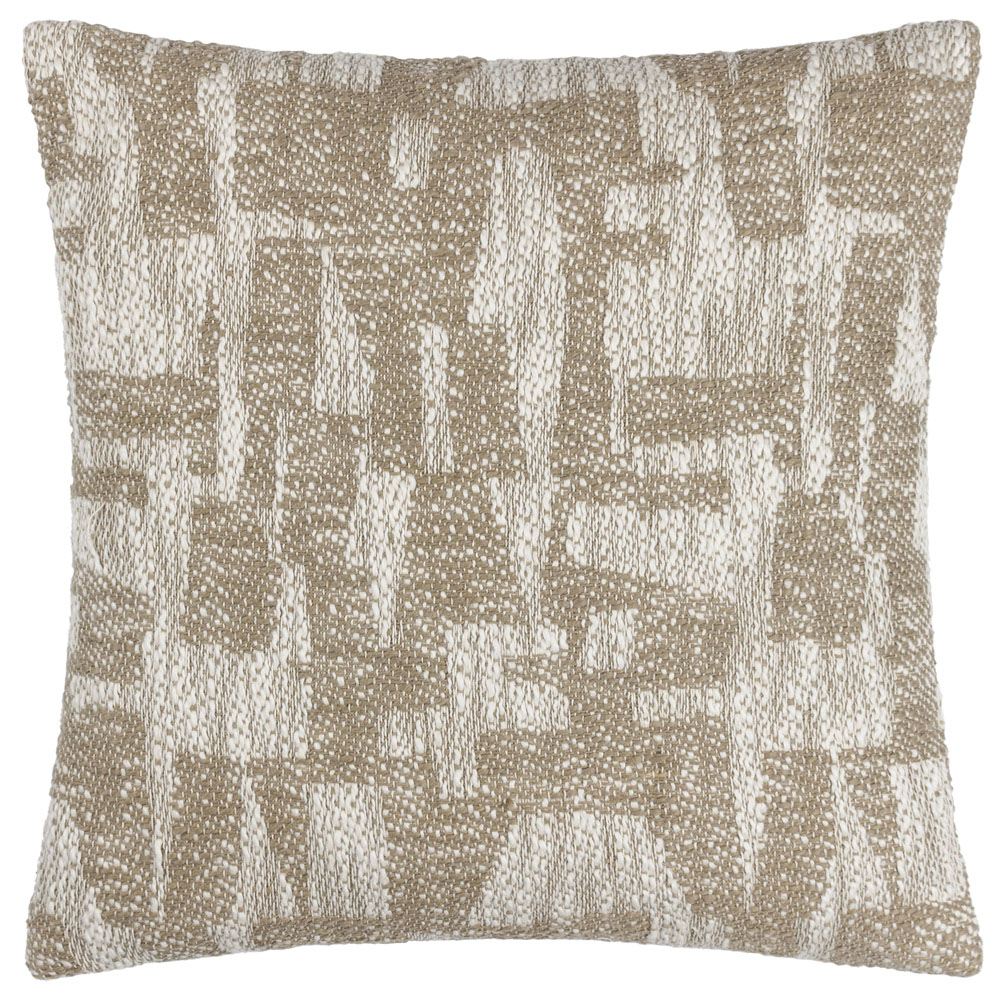Hoem Ola Taupe Jacquard Cushion Image 1