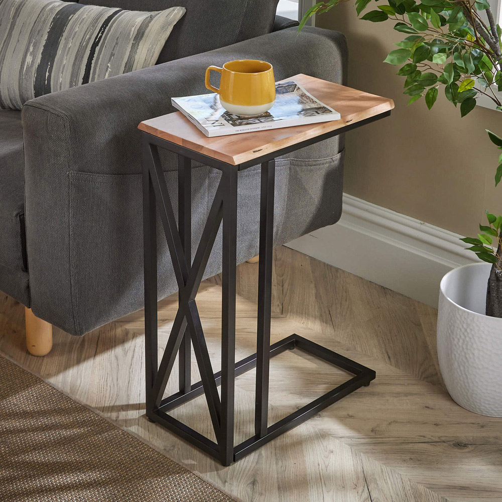 Home Source Pacific Natural Acacia Wood Side Table Image 6