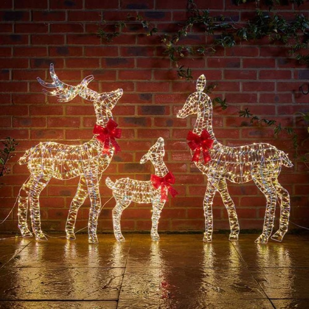Marco Paul White LED Deer Family Outdoor Christmas Decoration Image 1