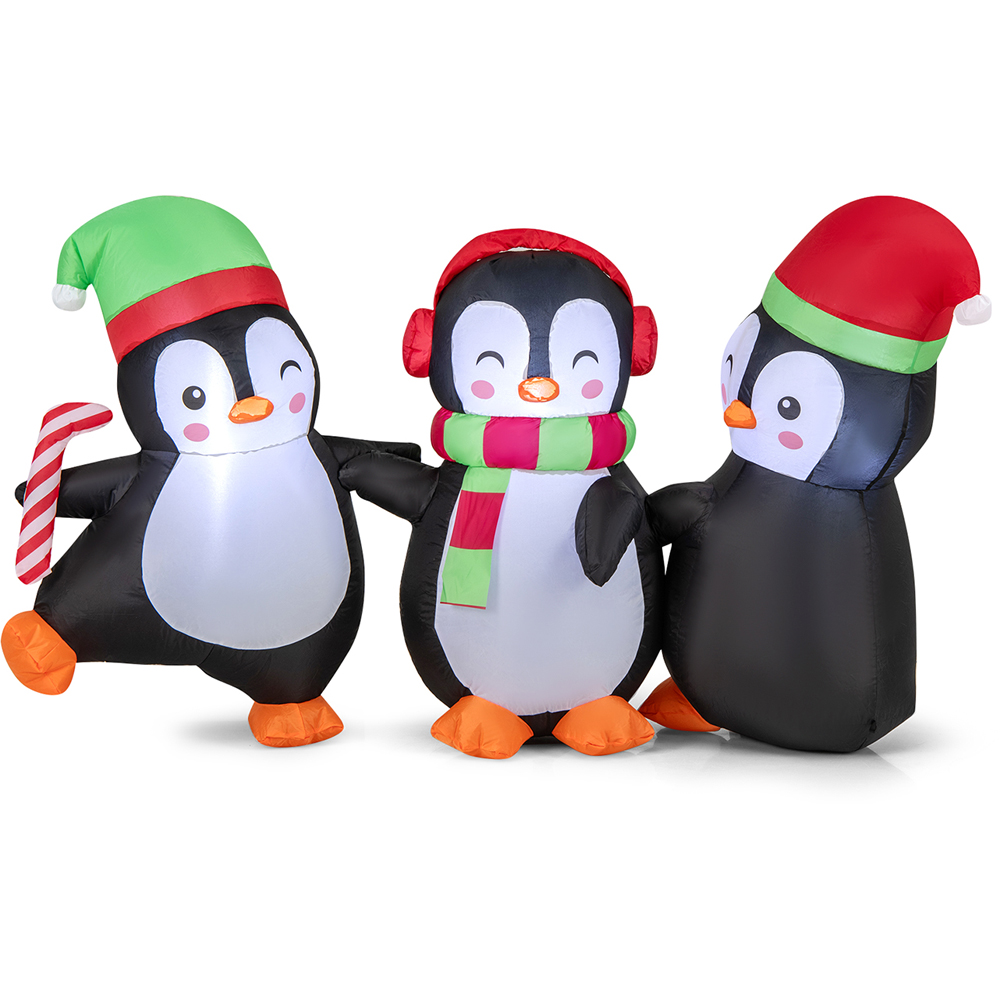 Costway Penguin Family Hand in Hand LED Inflatable Christmas Decoration 3.2 x 5.6 x 1.8ft Image 2