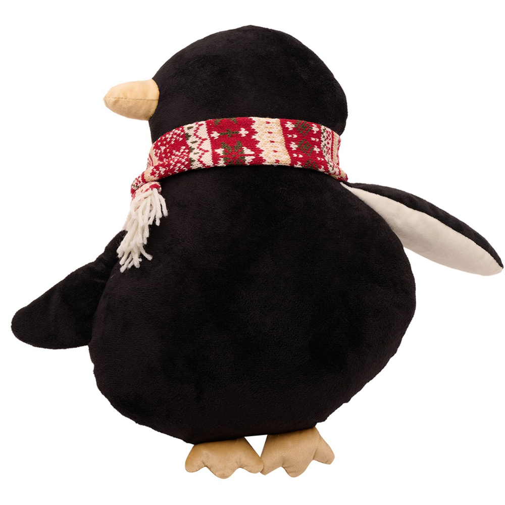 The Christmas Gift Co Penguin Shaped Cushion 39cm Image 3
