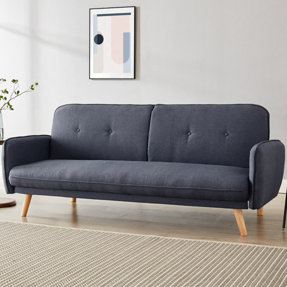 Home Detail Belmont Double Sleeper Charcoal Fabric Sofa Bed Image 1
