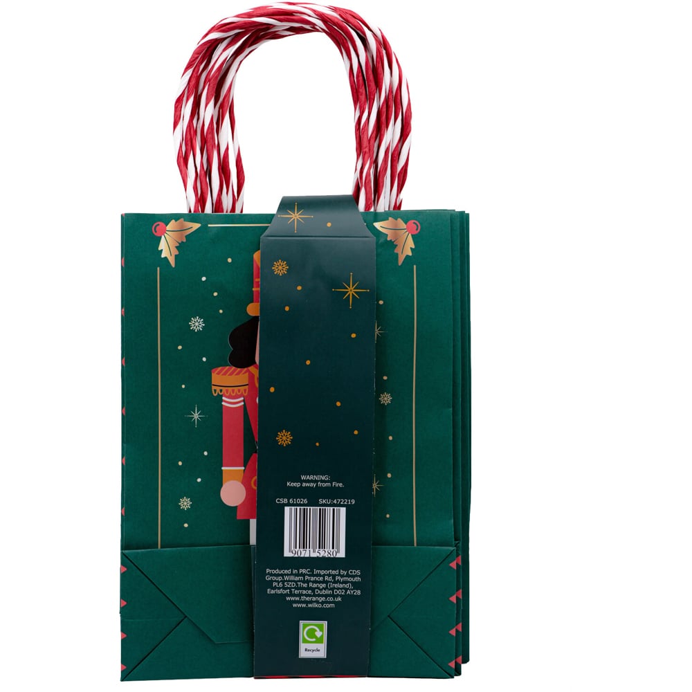Pack of 8 Nutcracker Party Bags Green Image 3