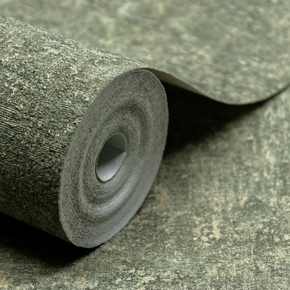Grandeco Boutique Belize Norite Deep Natural Texture Embossed Green Wallpaper Image 2
