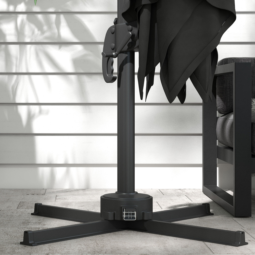 Outsunny Dark Grey Solar LED Cantilever Parasol 3m Image 3