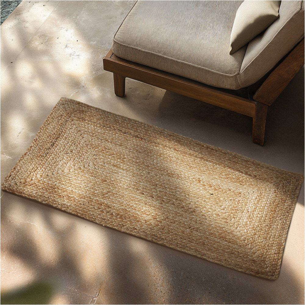 tectake Glim Jute Woven Rug 110 x 60 x 0.5cm Image 2