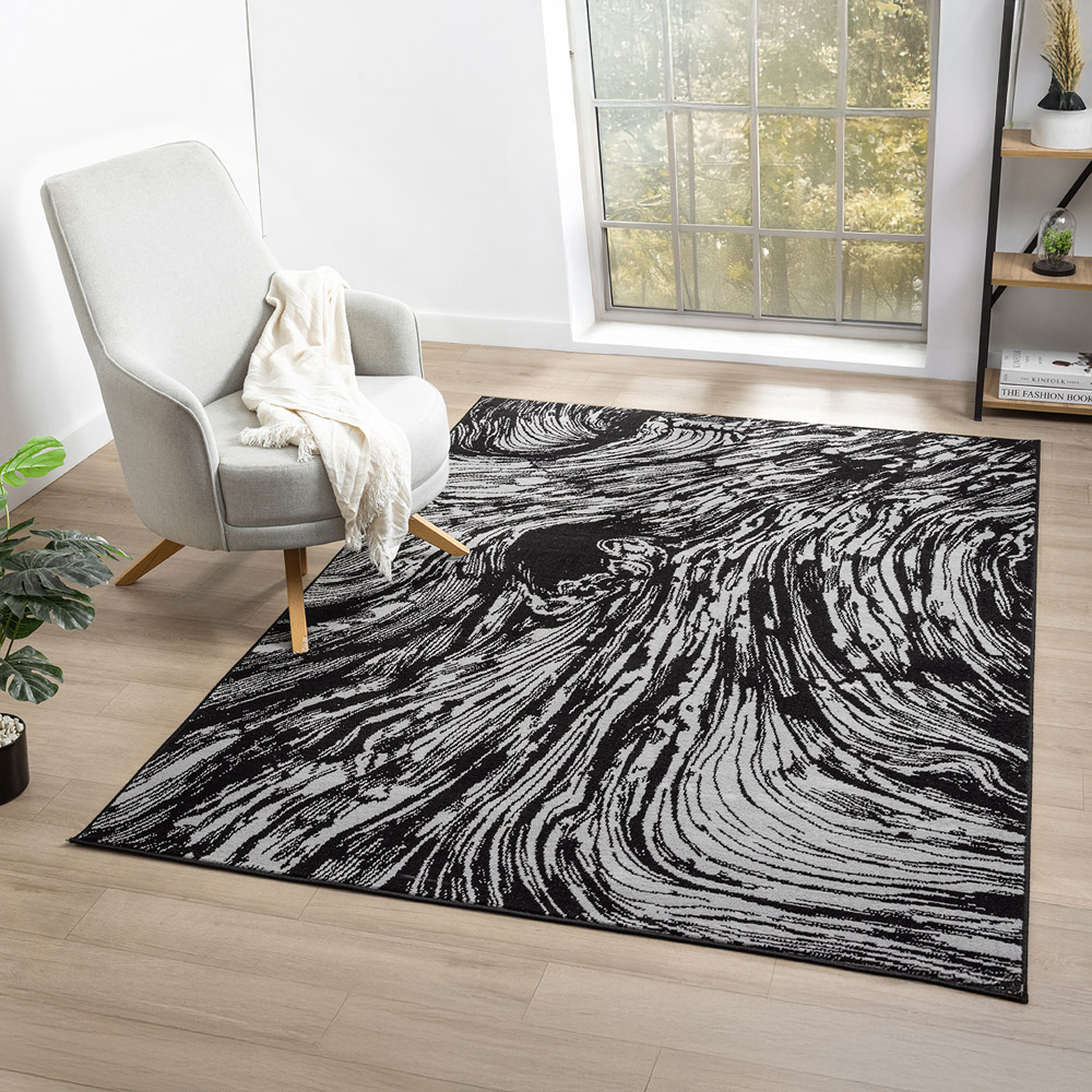 Desire Rugs Obsidian Grey Whirlpool Rug 200 x 290cm Image 2