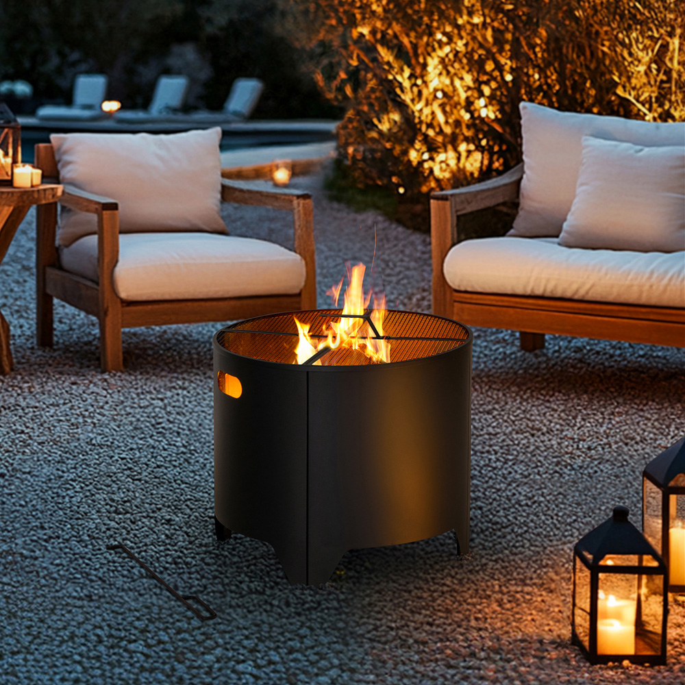 Sunjoy 51 x 51cm Outdoor Steel Fire Pit with Fire Poker Image 2