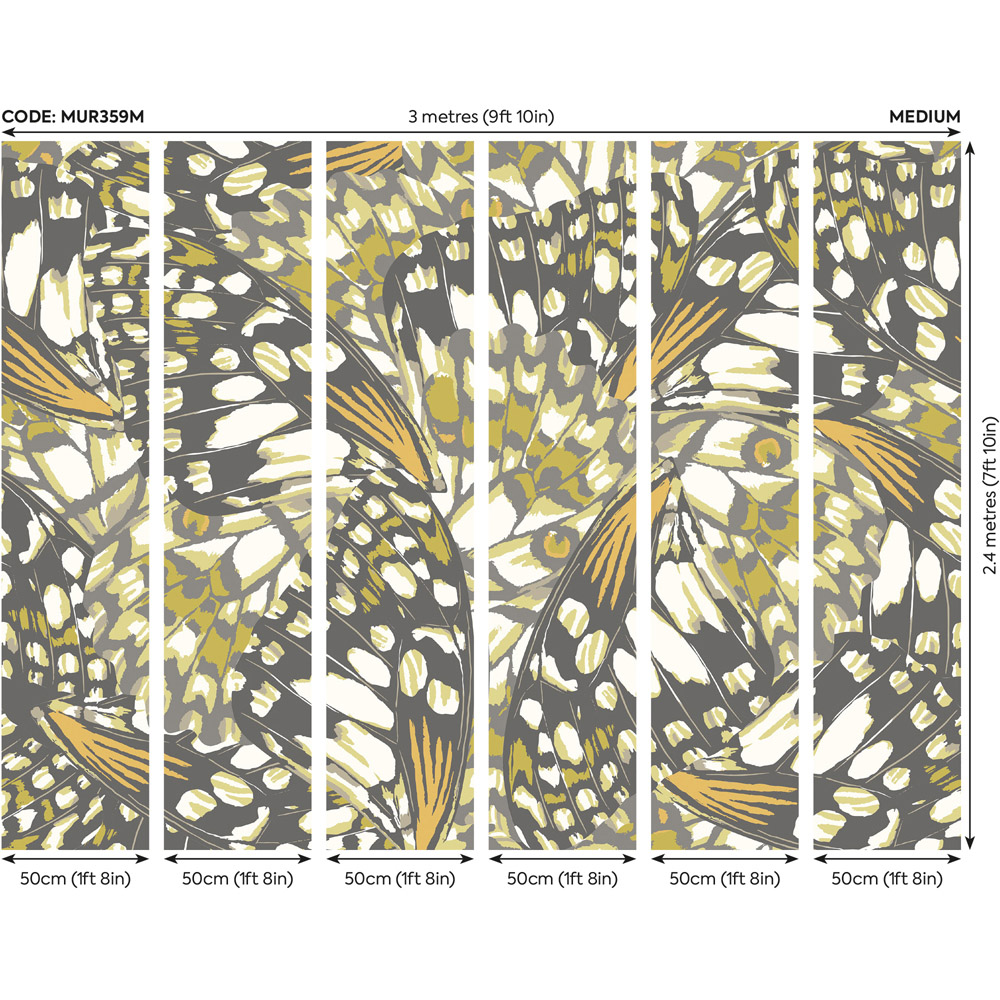 Origin Murals Butterfly Wings Green Wall Mural Image 3