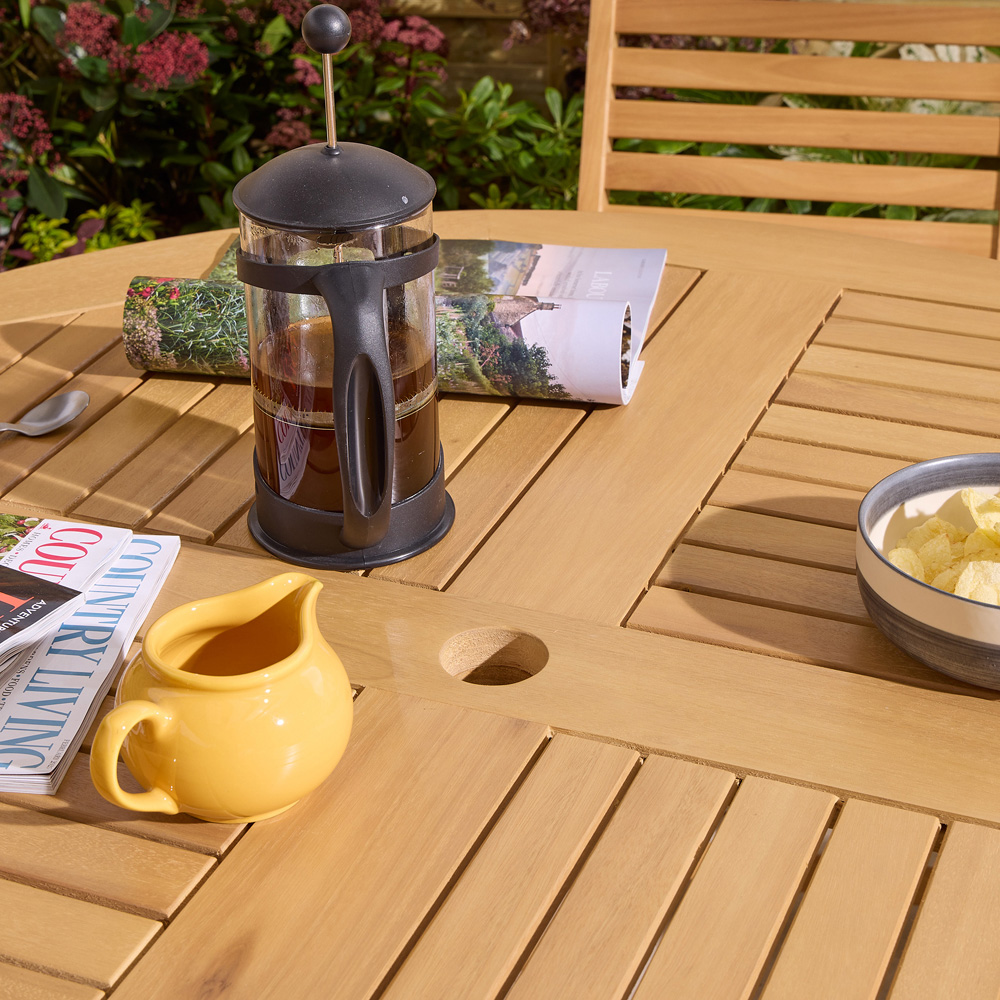 Rowlinson Ashdown 6 Seater Round Folding Dining Set with Cushions Image 4