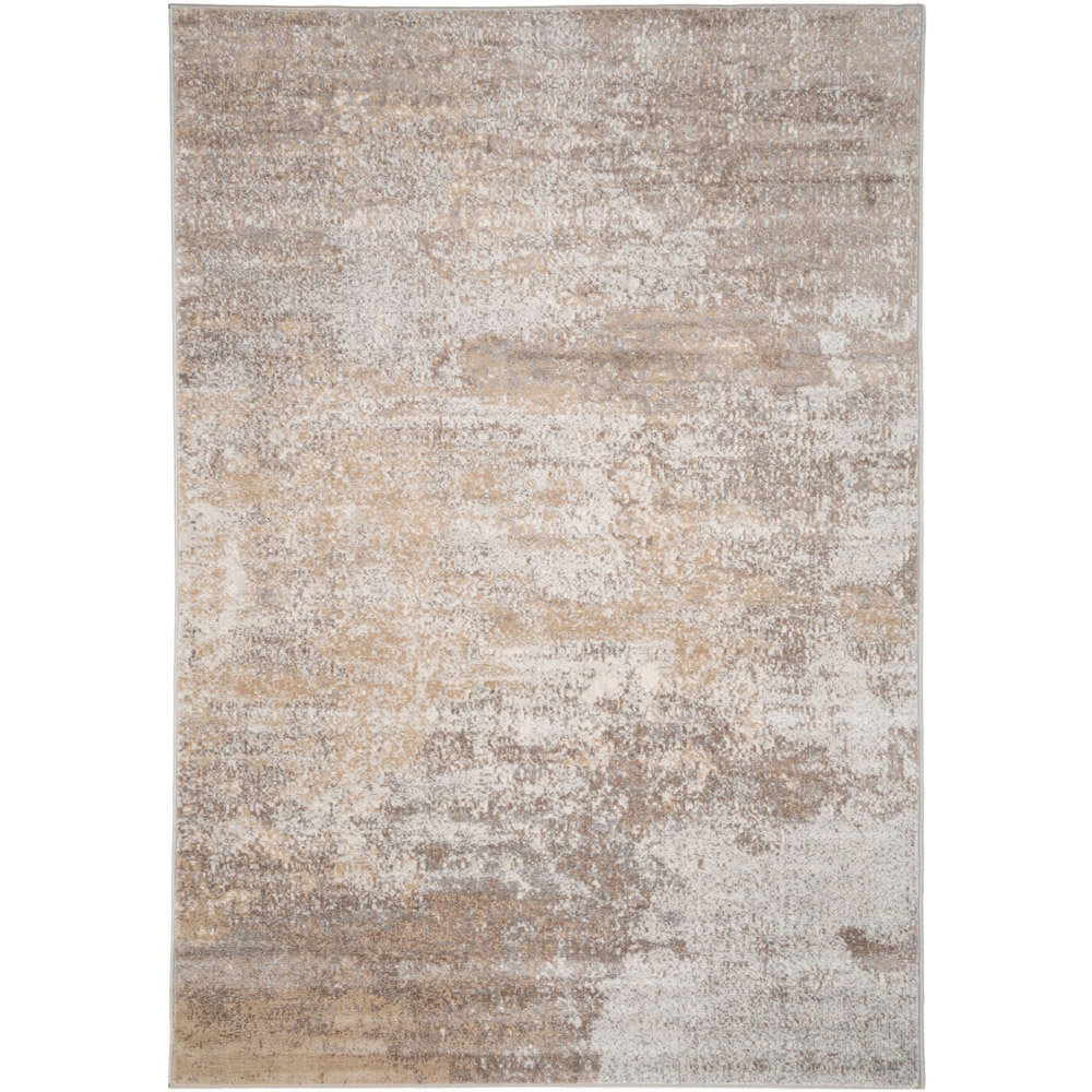 Kukoon Neutral and Beige Distressed Abstract Rug 330 x 240cm Image 1