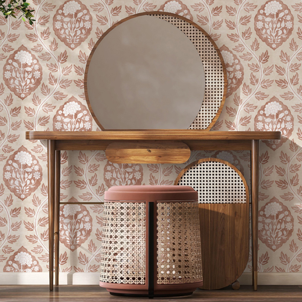 Esselle Home Floral Cartouche Warm Spice Wallpaper Image 6