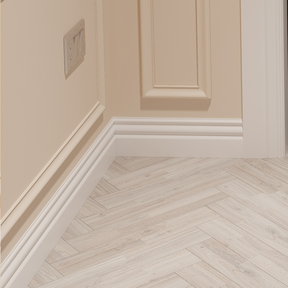 National Skirting White Regency Primed Skirting Board 18mm 195 x 4200mm Image 2