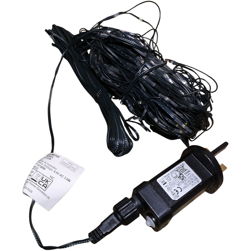 Premier 240 Warm White LED Cascading Waterfall Effect Curtain Light 1.5 x 2m Image 2