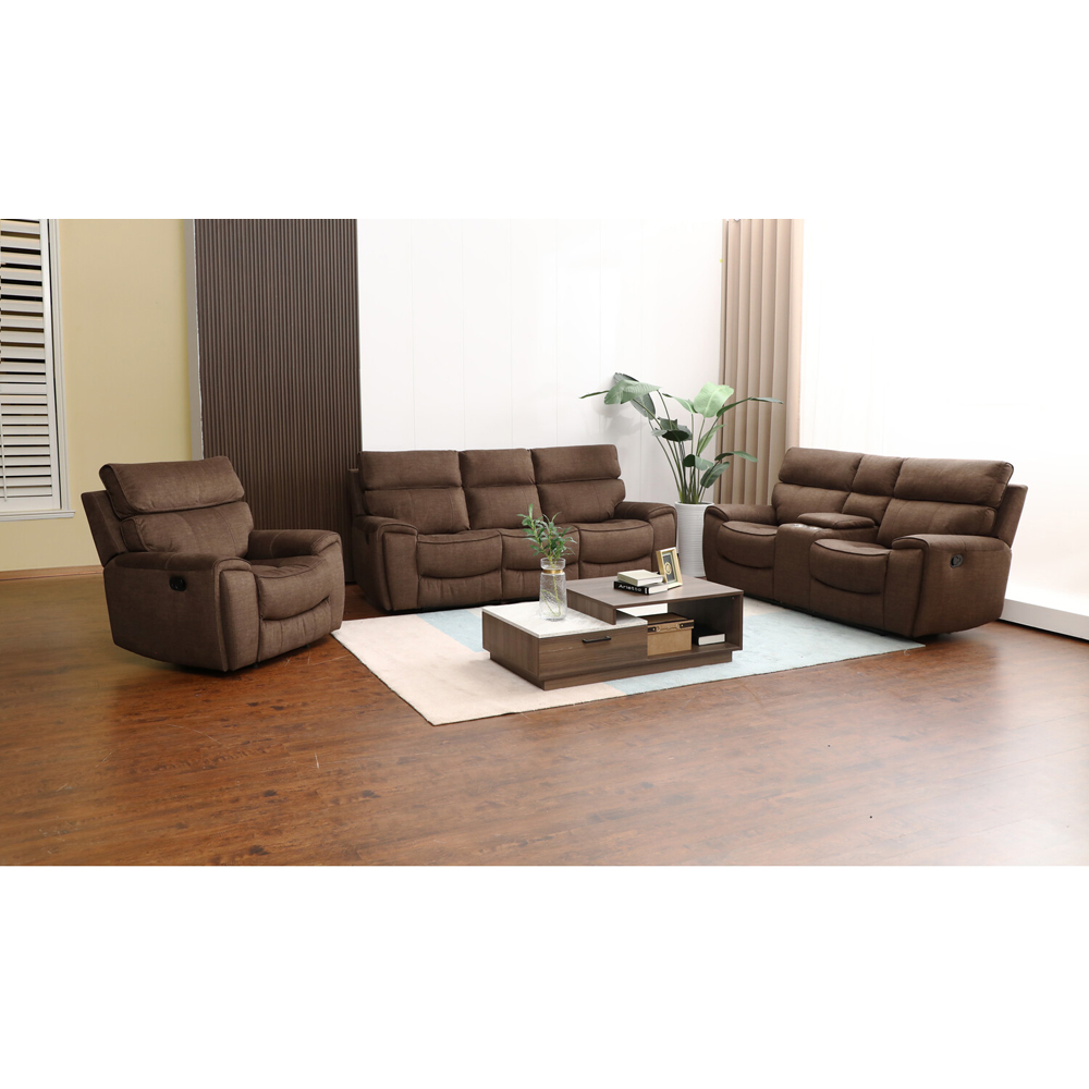 Cancun 2 Seater Brown Reclining Sofa Image 5
