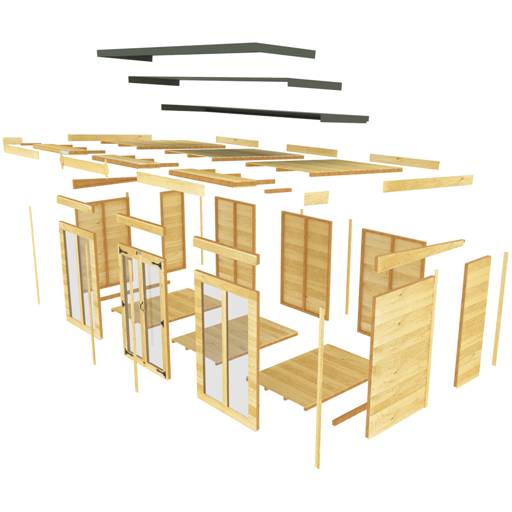 DIY Sheds 16 x 7ft Tongue and Groove Timber Pent Summerhouse Image 3