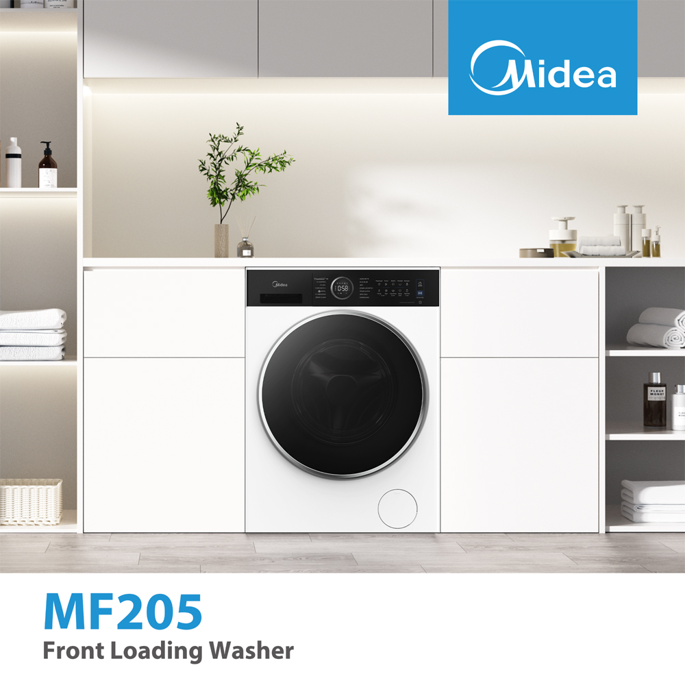 Midea MF205W90WBA30/W 9kg White Freestanding Washing Machine Image 5